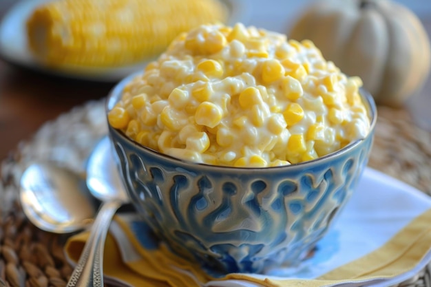 Creamy and Delicious Homemade Creamed Corn in a Bowl Perfect Side Dish for Dinner