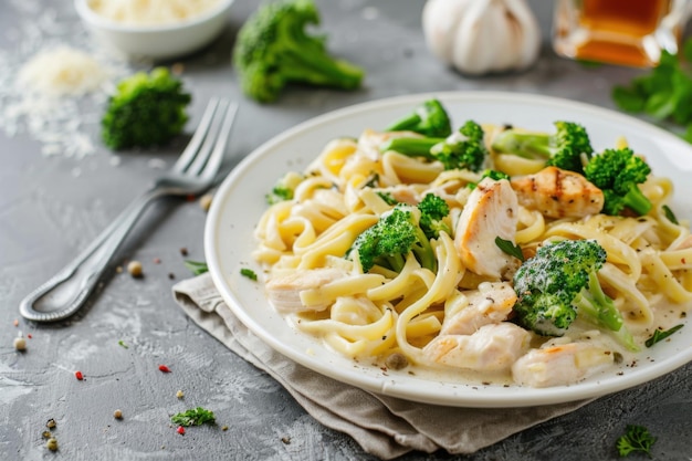 Creamy Fettuccine Alfredo with Chicken and Broccoli A Delicious and Hearty Italian Dish