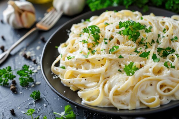 Creamy Fettuccine Alfredo with Fresh Parsley and Parmesan A Classic Italian Comfort Food Delight