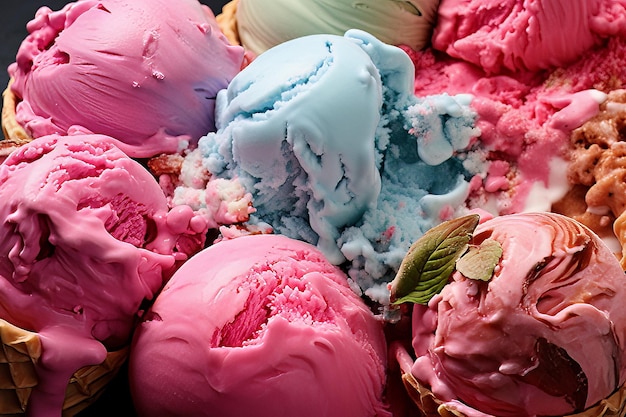 Creamy Italian Gelato in Vibrant Colors