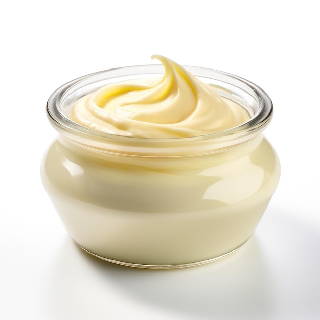 Creamy Mayonnaise Isolated on White Background AI Generated