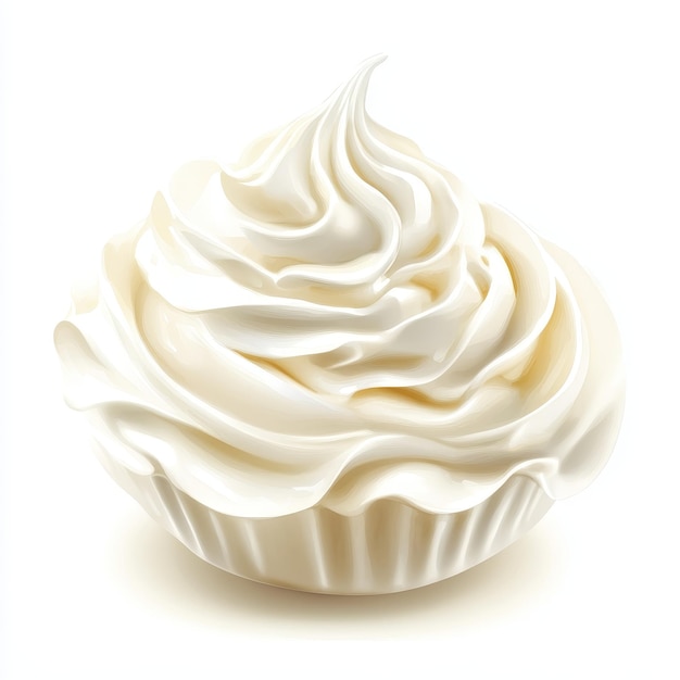 Photo creamy whipped topping isolated on white background