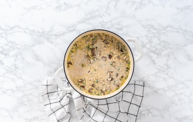 Creamy wild mushroom soup