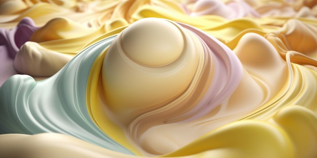 Creamy yellow liquid