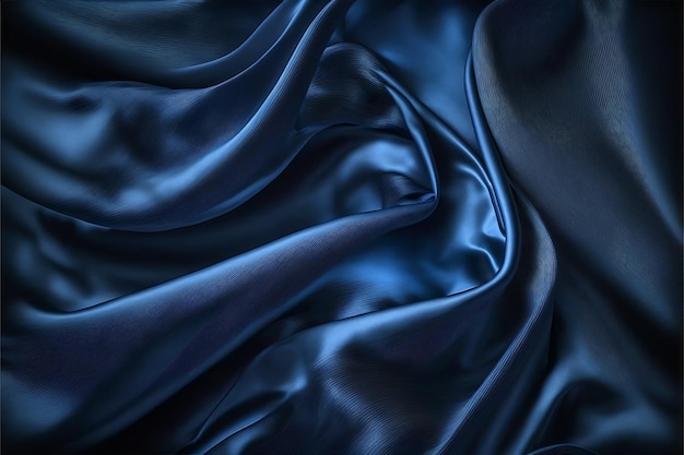 Creases of dark blue delicate corduroy fabric