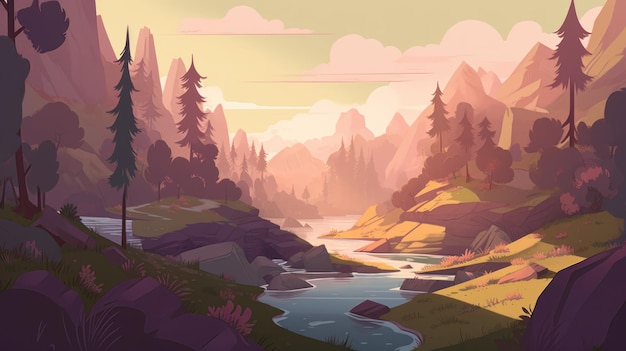 Create 2d Animation Background Inspired By Nick Bear