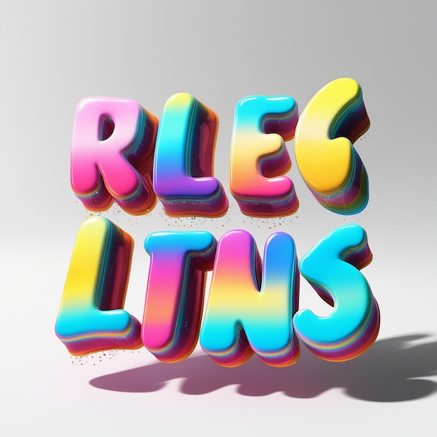 Photo create a 3d text effect with colorful letters