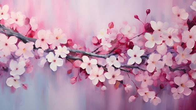 Create an abstract image inspired by the burst of blossoms in spring using shapes and colors