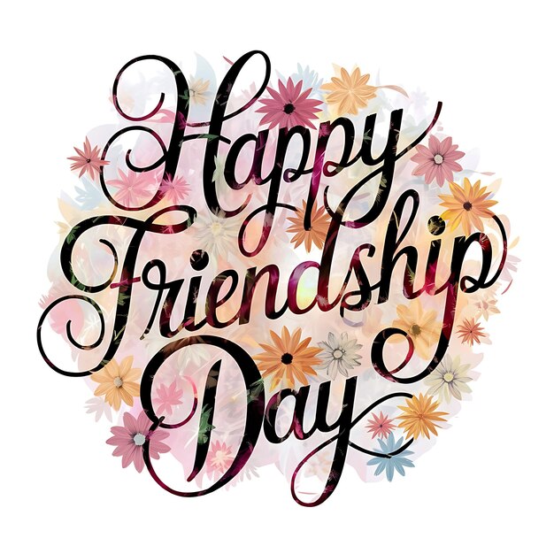 Photo create a beautiful and artistic typography design with the phrase happy friendship day