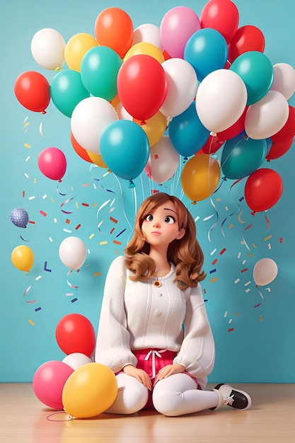 Create a birthday balloon of professionally minimalist