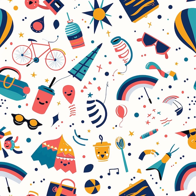 Create clean and sleek pattern to illustrate fun activities