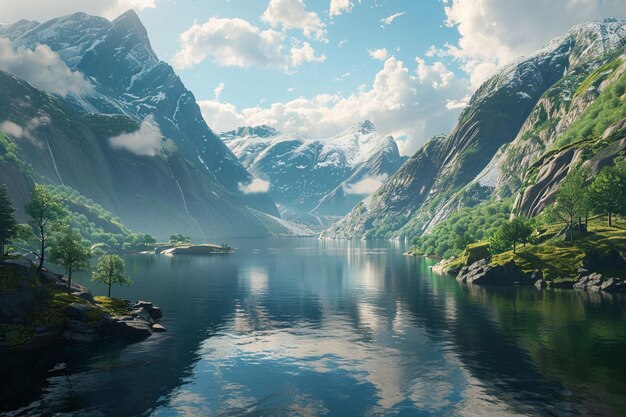 Create a collage of beautiful fjords