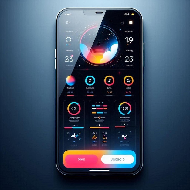 Photo create a futuristic mobile app interface design with sleek minimalistic elements and