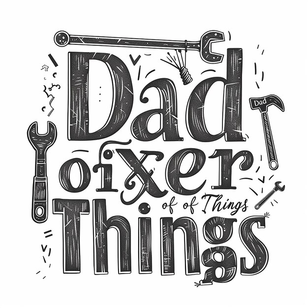 Photo create an illustration featuring the text dad fixer