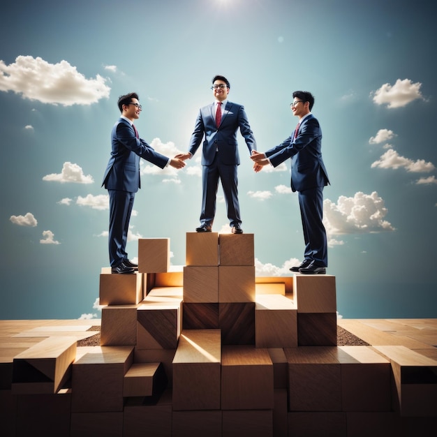 Create an image symbolizing Business communication between teamwork an entrepreneur