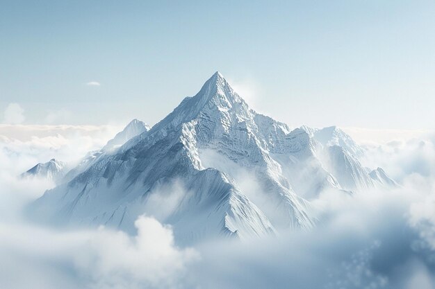 Create an image of a virtual mountain peak rising generative ai