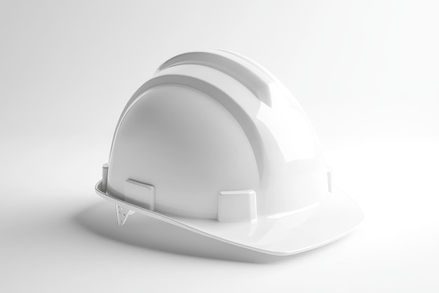 Photo create an image of a white construction hard hat with a smooth surface