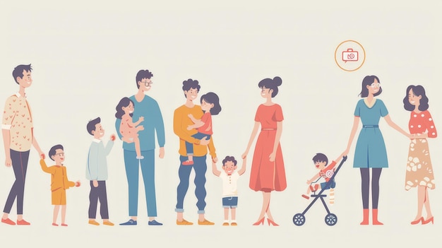 Photo create an infographic on the stages of family life from early childhood to adulthood highlight key milestones and how family dynamics change over time