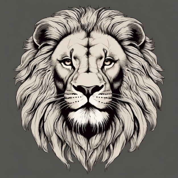 create a lion head silhouette vector style with white background colerful andf unic photo