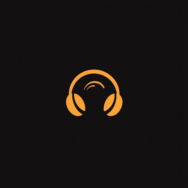 Photo create a logo for events and entertainment an orange and yellow logo with headphones on it