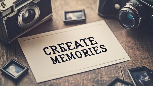 Photo create memories large centered text elegant