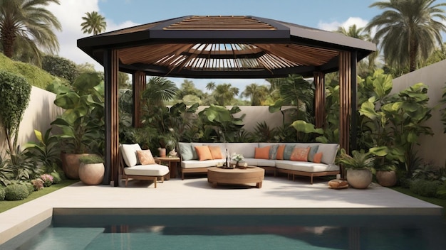 create a modern gazebo with a