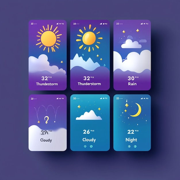 Photo create a modern weather app interface image