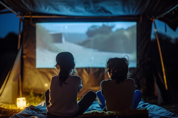 Create an outdoor movie night for Australia Day ca generative ai