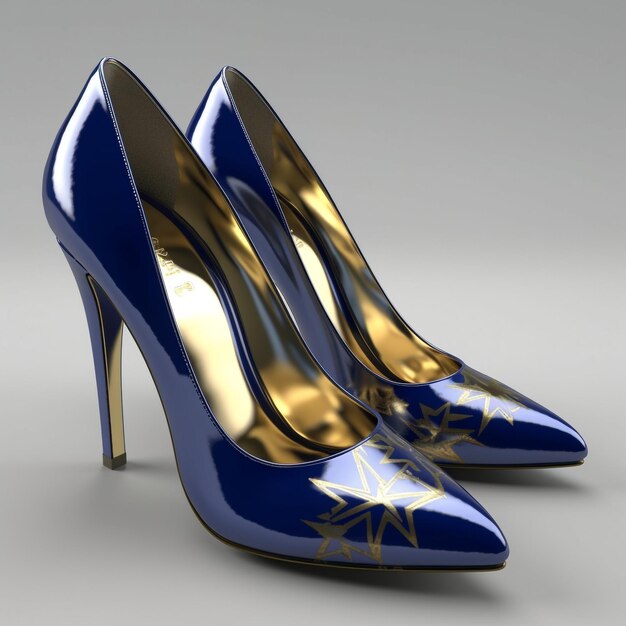 Create a pair of womens stiletto heel shoes two colors