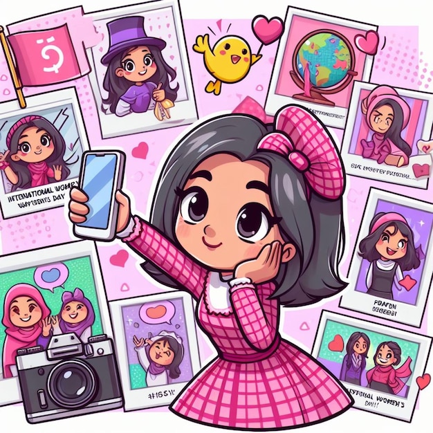 Create a Photo of International Womens Day Cartoon features