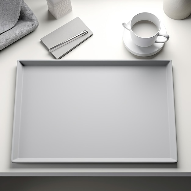 Create a realistic paper tray mockup