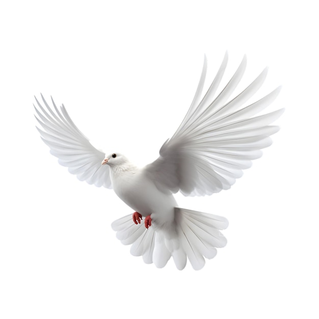 Create realistic pictures of white doves flying on plain white backgrounds in a highquality