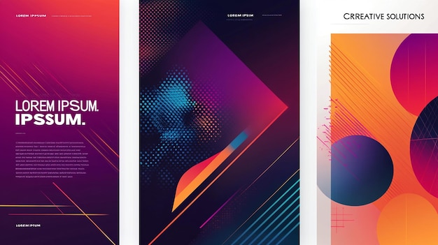 Photo create a set of four modern abstract poster designs