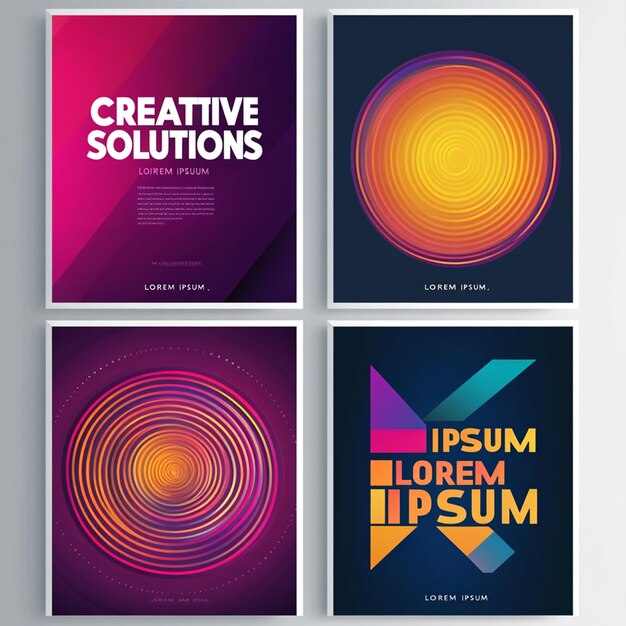 Photo create a set of four modern abstract poster designs