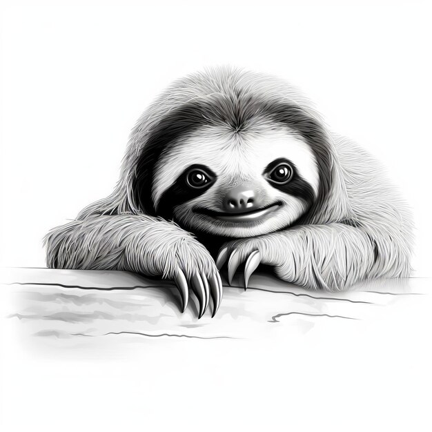 Photo create a sloth image with svg style