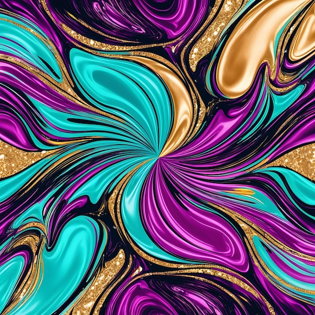 Photo create a swirling abstract liquid marble background with vibrant flowing colors like turquoise