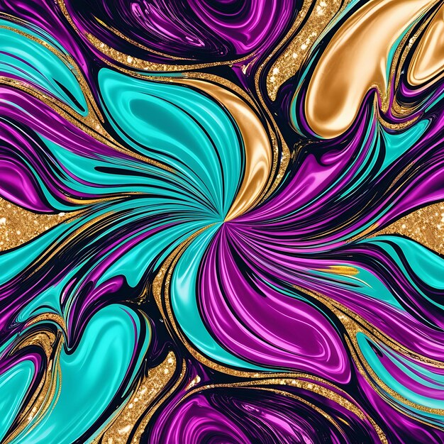 Photo create a swirling abstract liquid marble background with vibrant flowing colors like turquoise