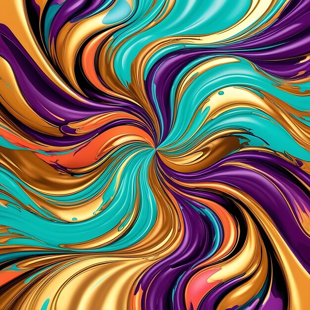 Photo create a swirling abstract liquid marble background with vibrant flowing colors like turquoise