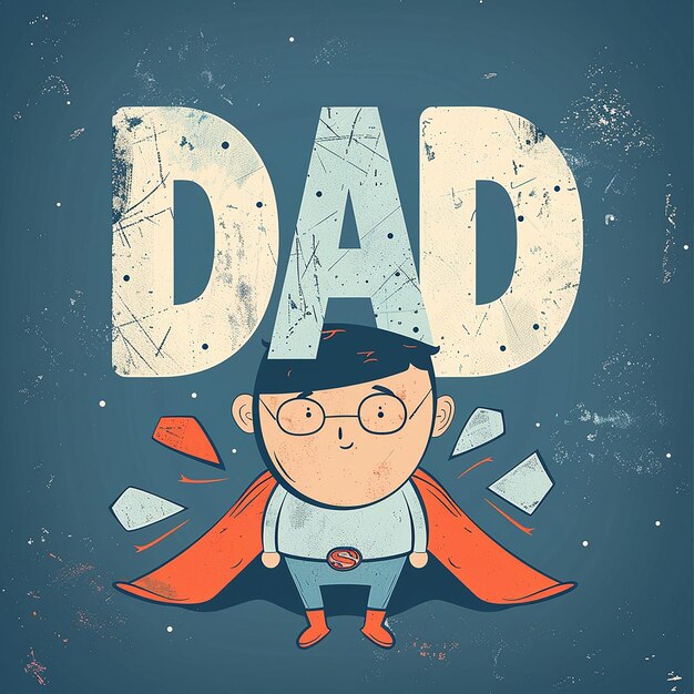 Photo create vector graphic with the letters dad in other language and a super father as motif