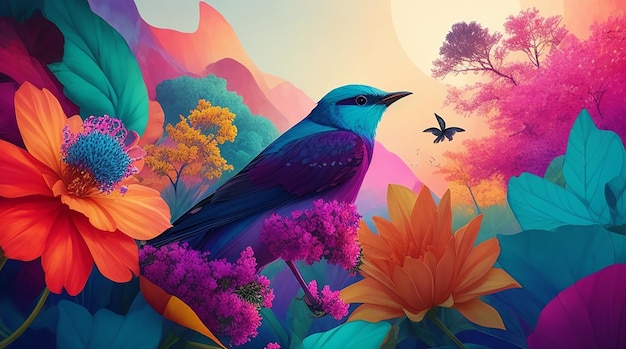 Create a vibrant and creative design that captures the beauty of nature