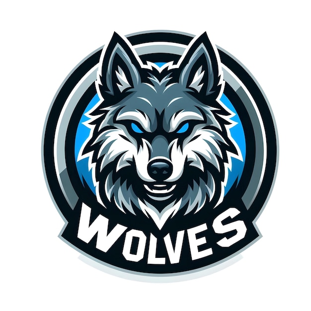 Photo create a wolves mascot logo icon on white background