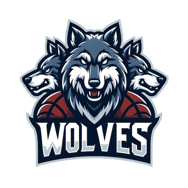 Photo create a wolves mascot logo icon on white background