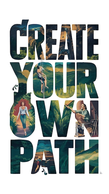 Create Your Own Path Tshirt Design Motivational Quote IllustartionTypography