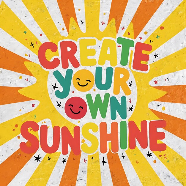 Create Your Own Sunshine Tshirt Design Motivational Quote IllustartionTypographyBannerPoster