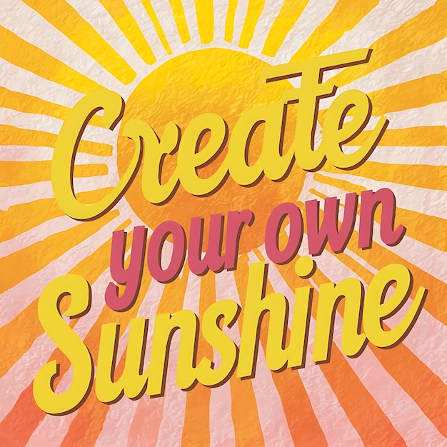 Create Your Own Sunshine Tshirt Design Motivational Quote IllustartionTypographyBannerPoster