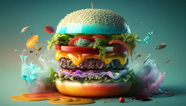 Create Your Perfect Burger Endless Possibilities in Our Illustrations AI Generative