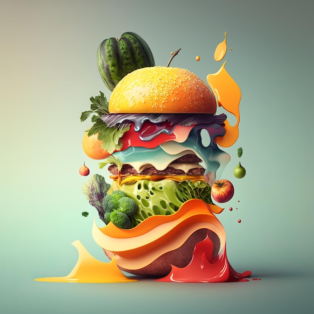 Create Your Perfect Burger Endless Possibilities in Our Illustrations AI Generative