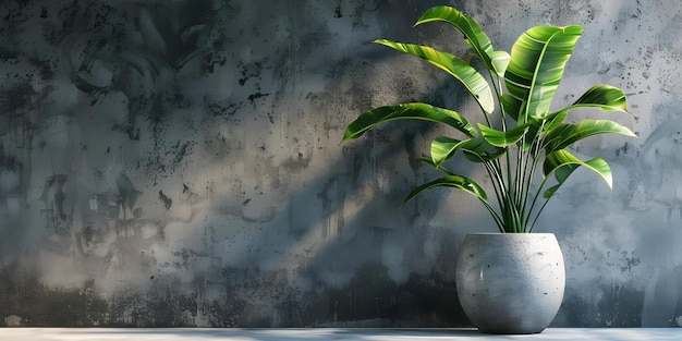 Creating a 3D rendering of a decorative banana plant in a concrete vase Concept 3D Rendering Decorative Banana Plant Concrete Vase Home Decor