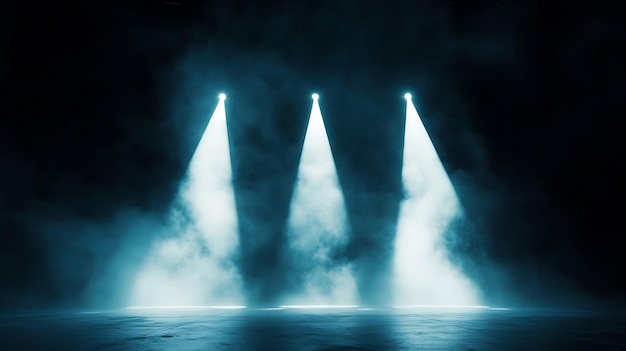 Photo creating a dramatic atmosphere with stage lights and smoke for stunning performances