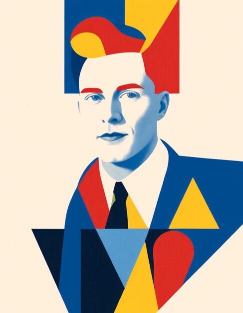 Creating a geometric portrait of a man in a stylish suit